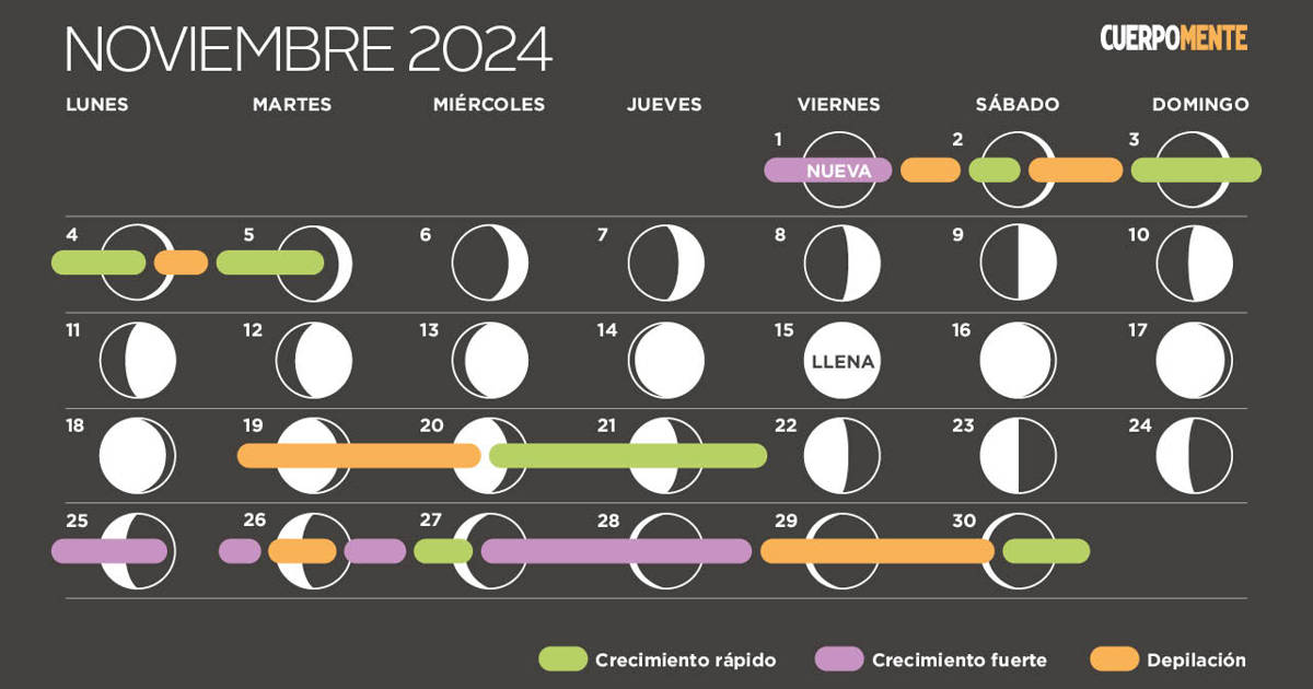 Calendario Lunar De Noviembre 2024 Fases Lunares Siembra Y Corte De Pelo