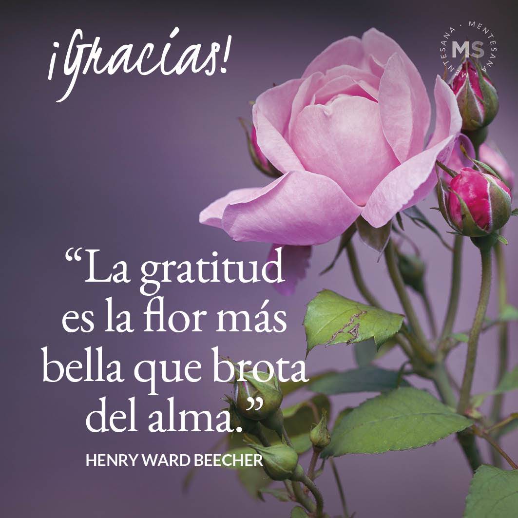 FRASES Gracias2. 6. La gratitud es la flor más bella que brota del alma. (Henry Ward Beecher)