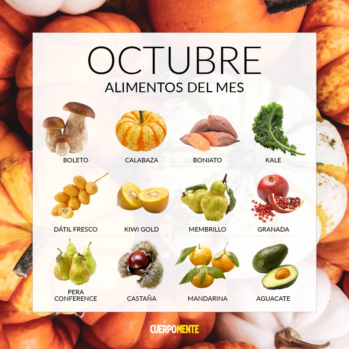 frutas-verduras-temporada-octubre. Frutas y verduras de octubre