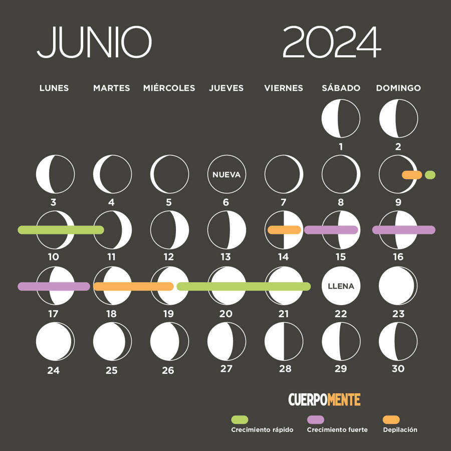Calendario lunar de junio 2024 (fases de la luna, corte de pelo y siembra)