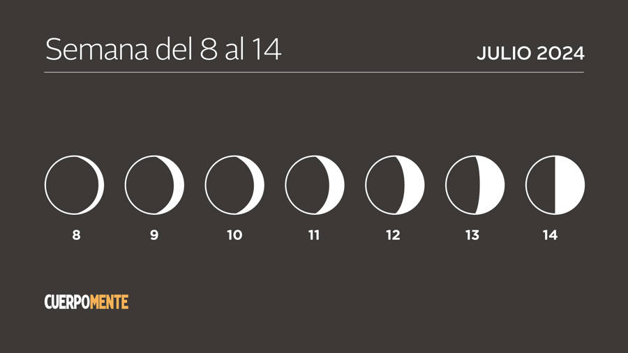 Luna hoy calendario lunar del 8 al 14 de julio 2024