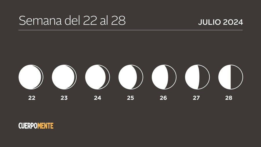 Luna hoy calendario lunar 22 al 28 julio 2024