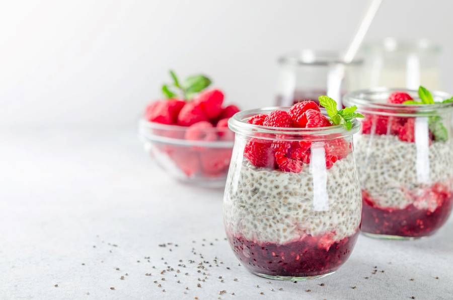 Pudding de chía con frutos rojos