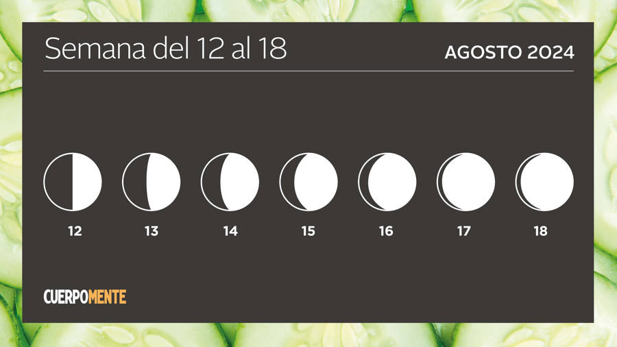 Luna hoy calendario lunar del 12 al 18 de agosto 2024