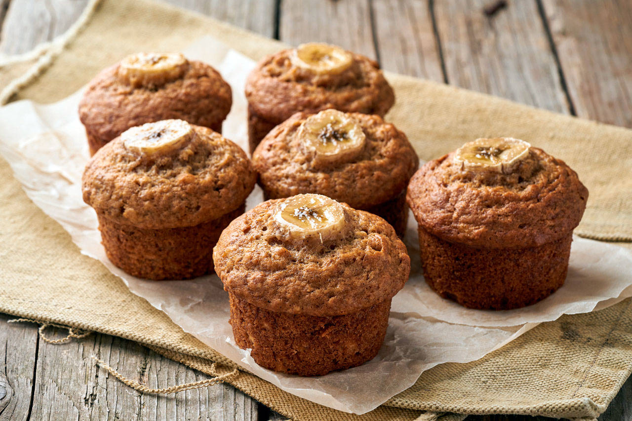 Muffins de castaña y plátano