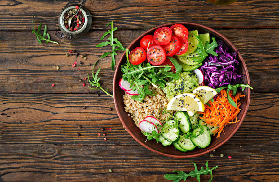 ensalada con guacamole 