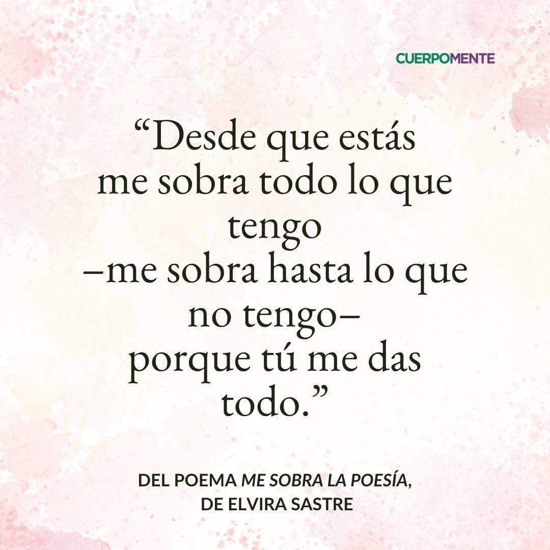 Me sobra la poesi´a   Poema de Elvira Sastre