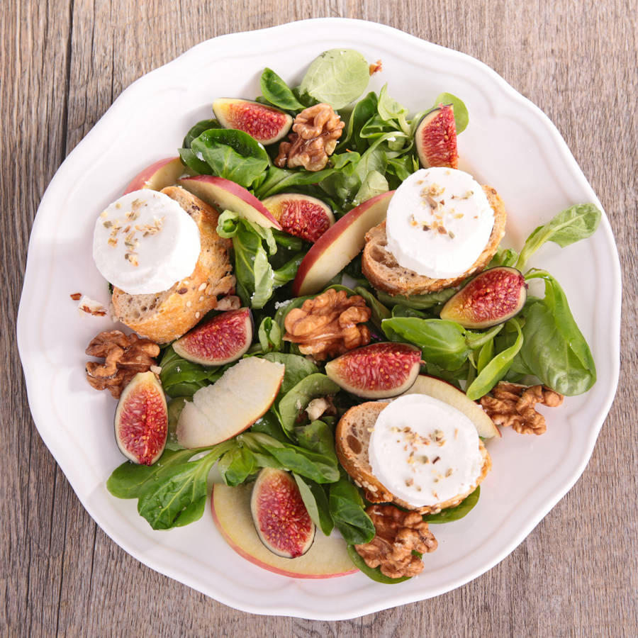ensalada de queso de cabra e higos