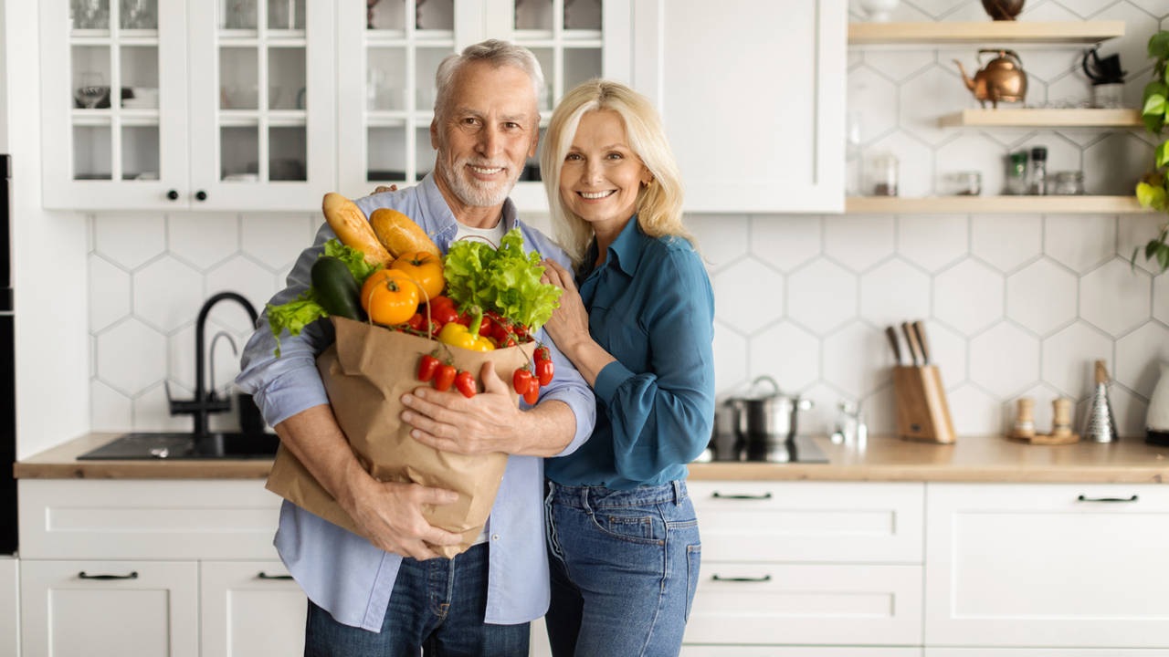 Pareja madura dieta saludable