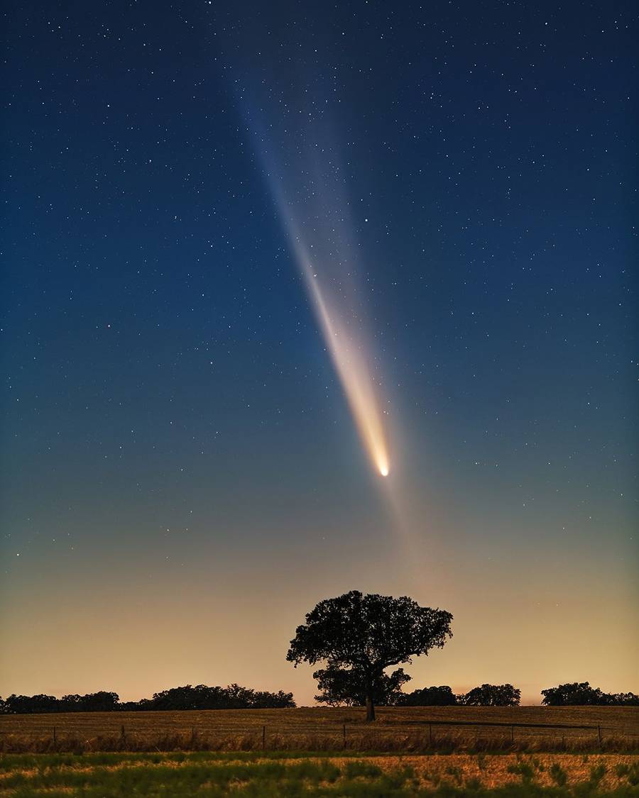 Cometa C/2023 A3 Tsuchinshan/Atlas fotografiado desde Alqueva (Portugal)