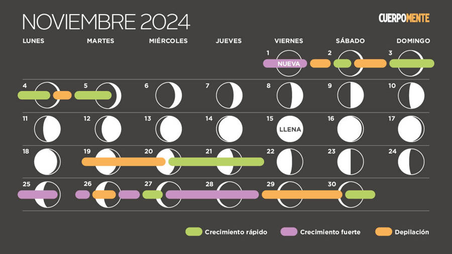 Calendario Lunar noviembre 2024