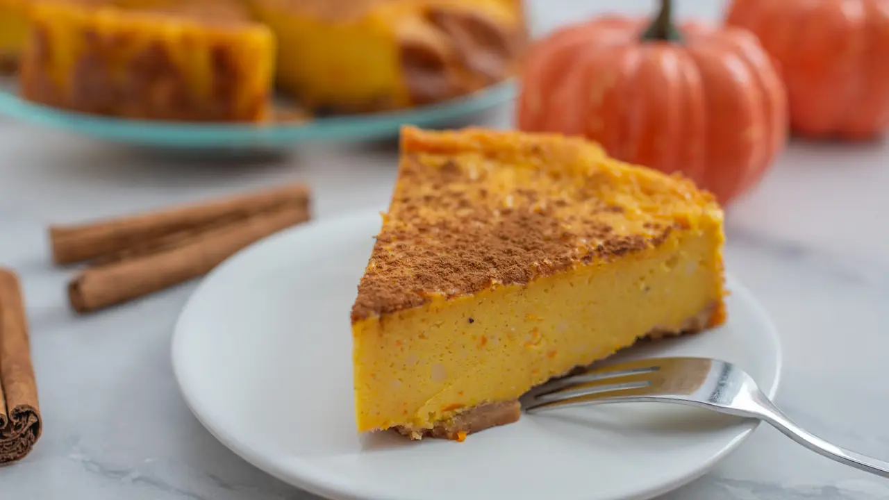 Cheescake de calabaza sin horno, ni harinas, ni azúcar para comer sin remordimientos