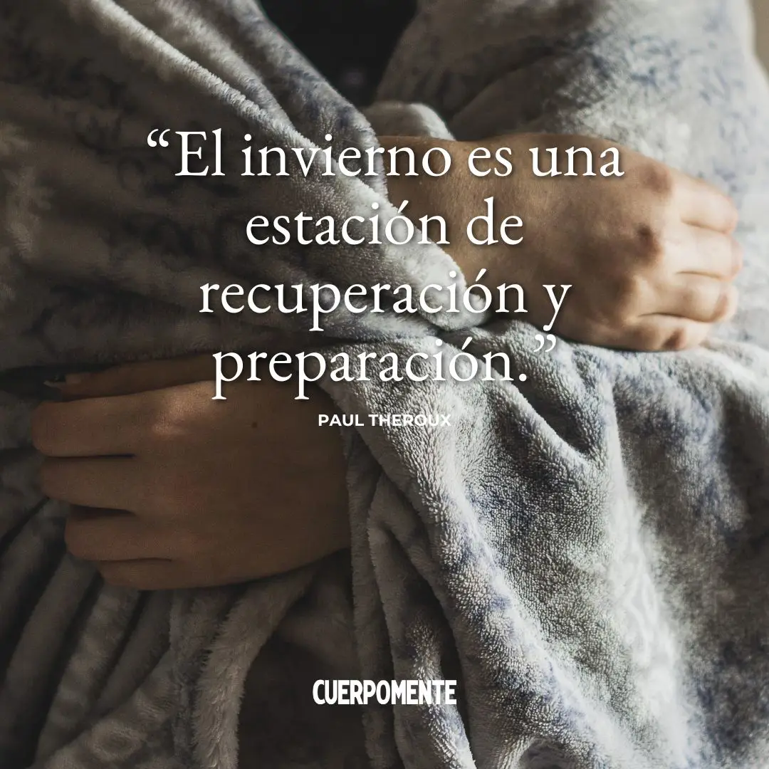 Frases motivadoras de invierno: "El invierno es una estación de recuperación y preparación." Paul Theroux