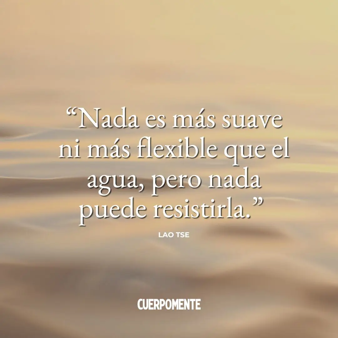 Frases Lao Tse: "Nada es más suave ni más flexible que el agua, pero nada puede resistirla."