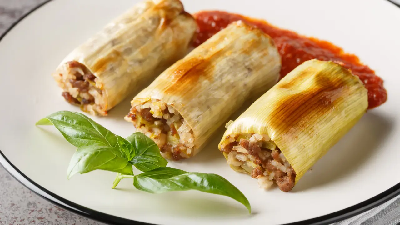 Canelones de puerros
