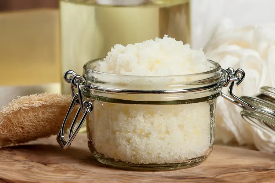 Exfoliante de azúcar y aceite de coco