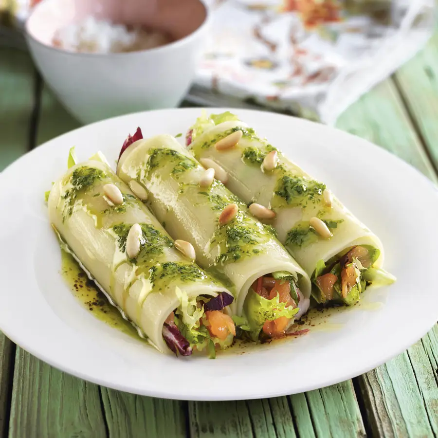 canelones de salmon ahumado 