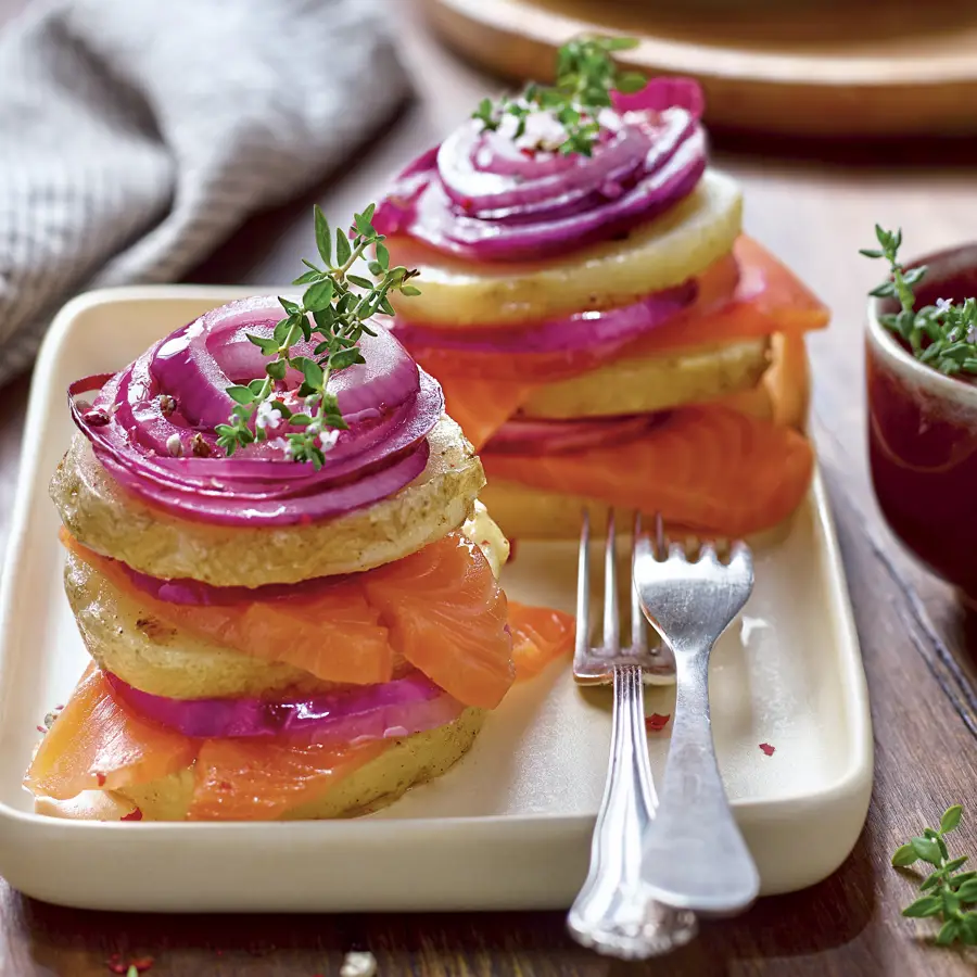 Timbal de salmón ahumado