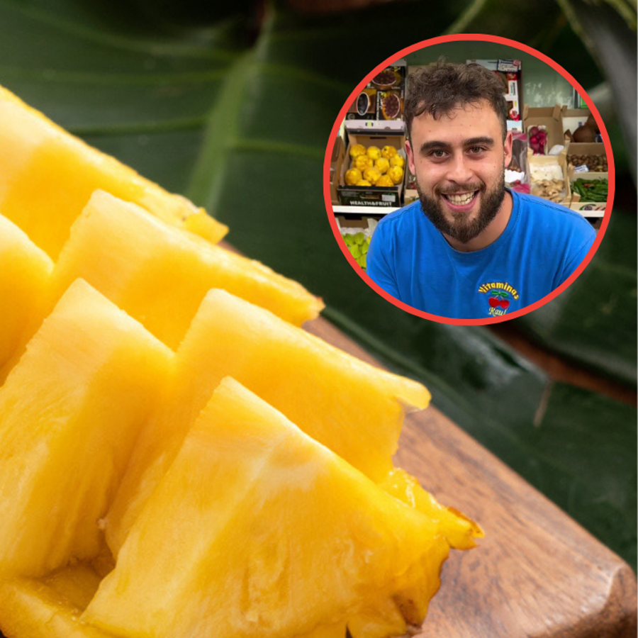 El truco fácil y rápido de un famoso frutero para cortar la piña y que quede bien presentada