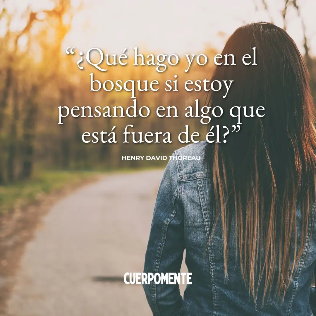 Frases naturaleza: "¿Qué hago yo en el bosque si estoy pensando en algo que está fuera de él." (Henry David Thoreau)