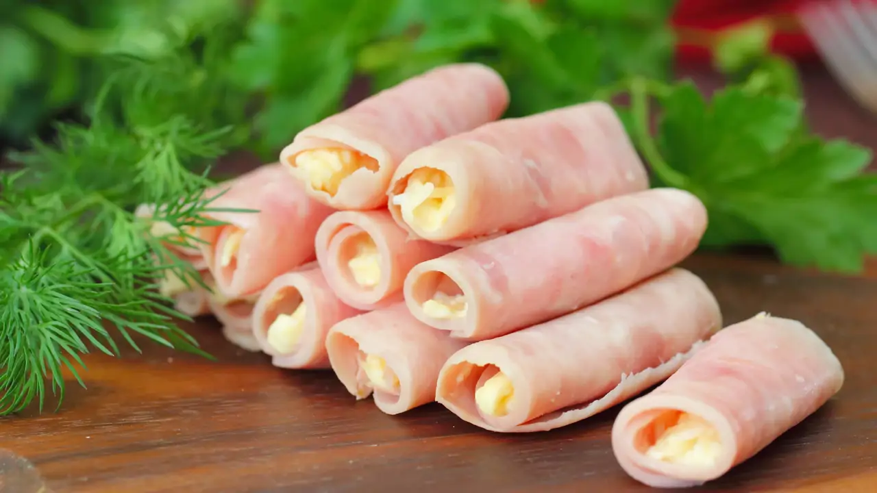 rollitos de jamon y queso en la airfryer
