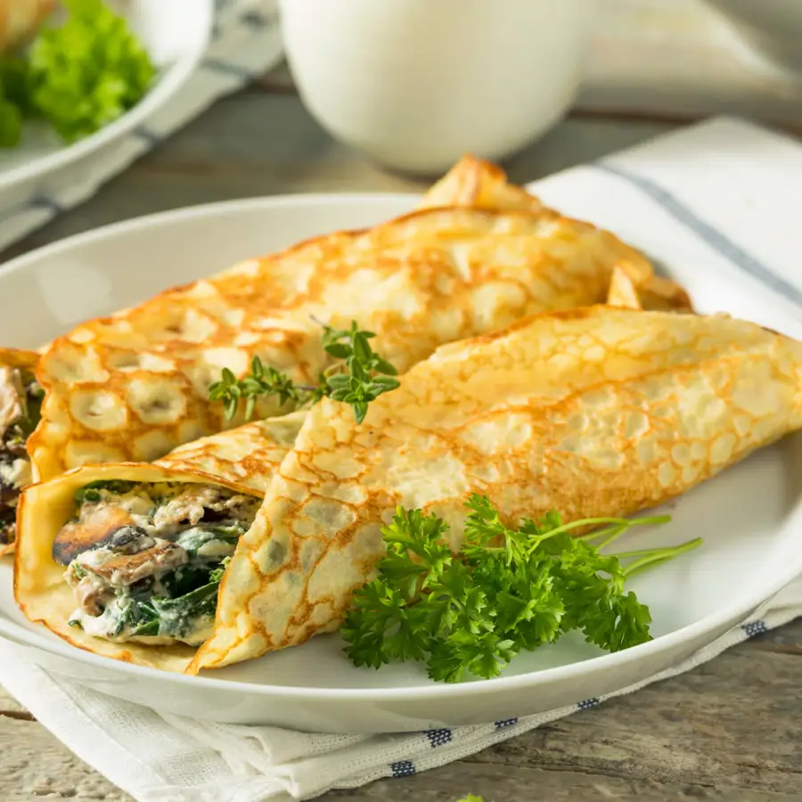 crepes de queso cottage