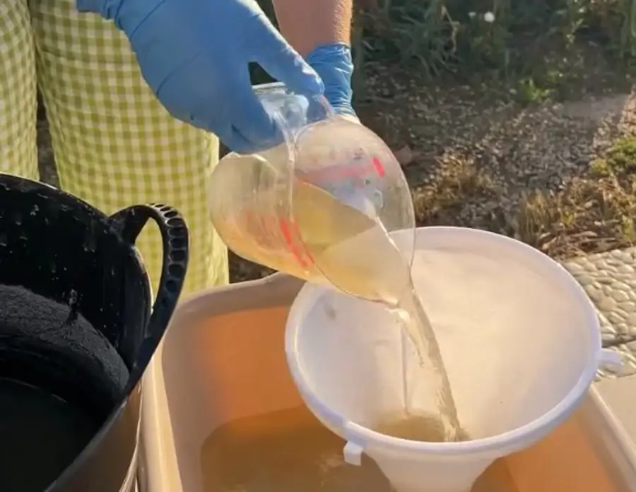 agua de lejía filtrado
