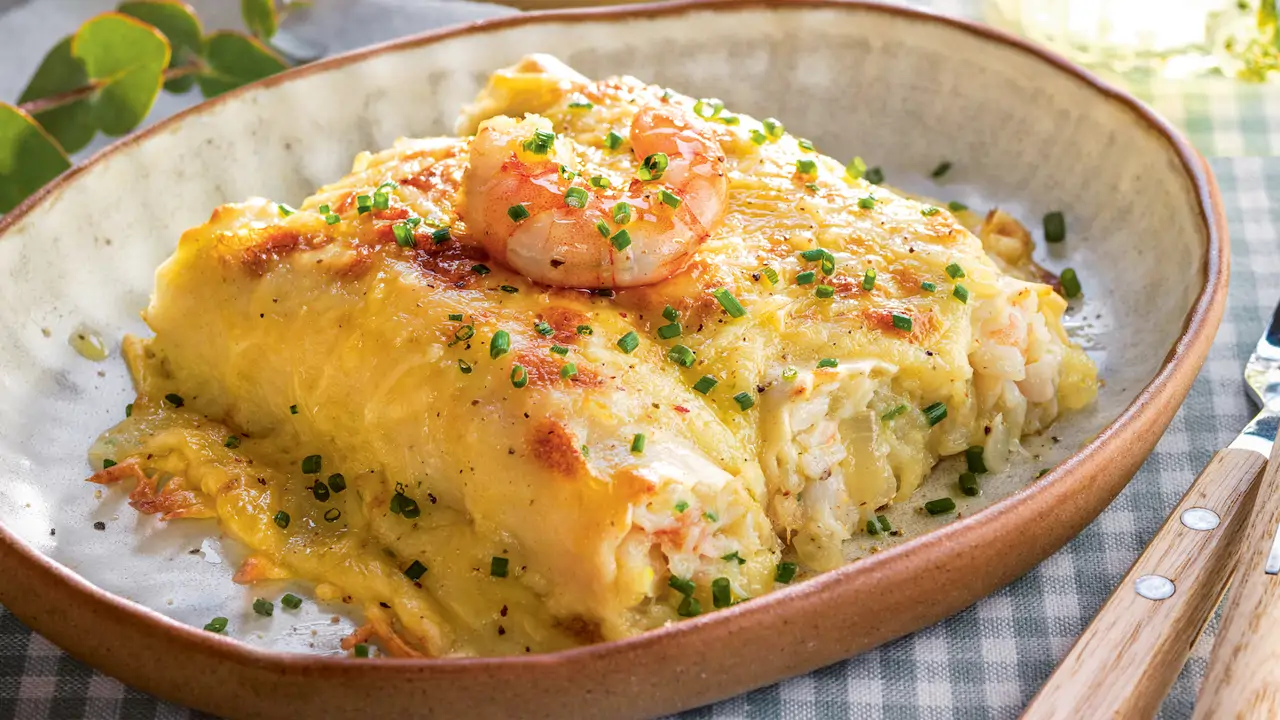 Canelones De Pescado Y Marisco